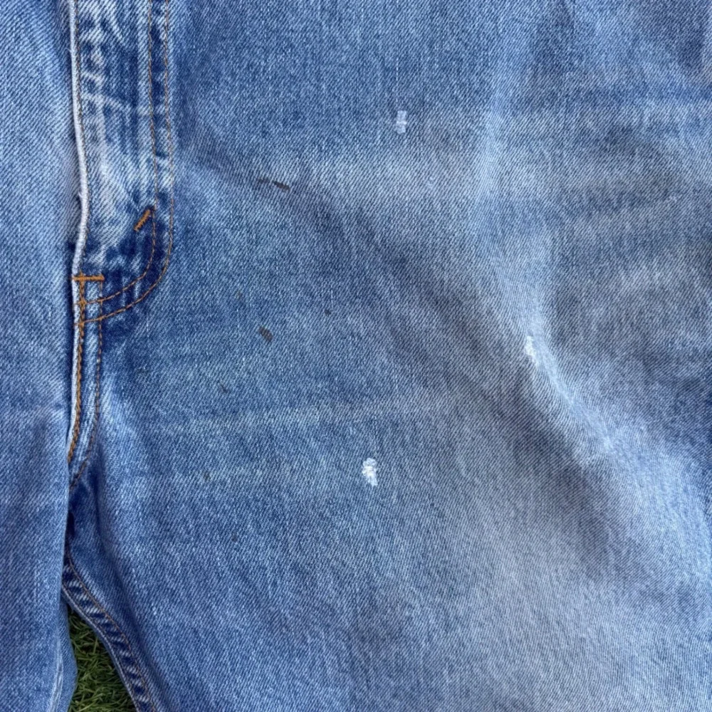 Vtg Levis 505 Orange Tab‎ Jeans Mens 40x30 Blue Light Wash Distressed USA Made
